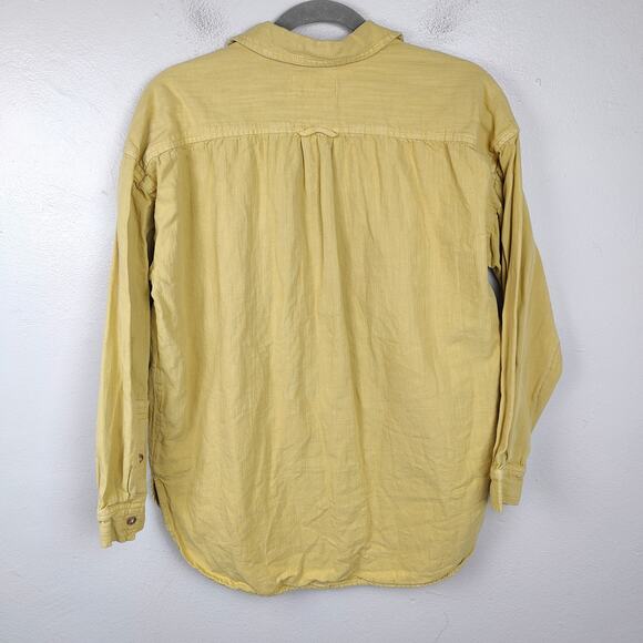 Anthropologie Pilcro Button Up Shirt Womens‎ Small Yellow Cotton Linen Blend - Picture 3 of 7